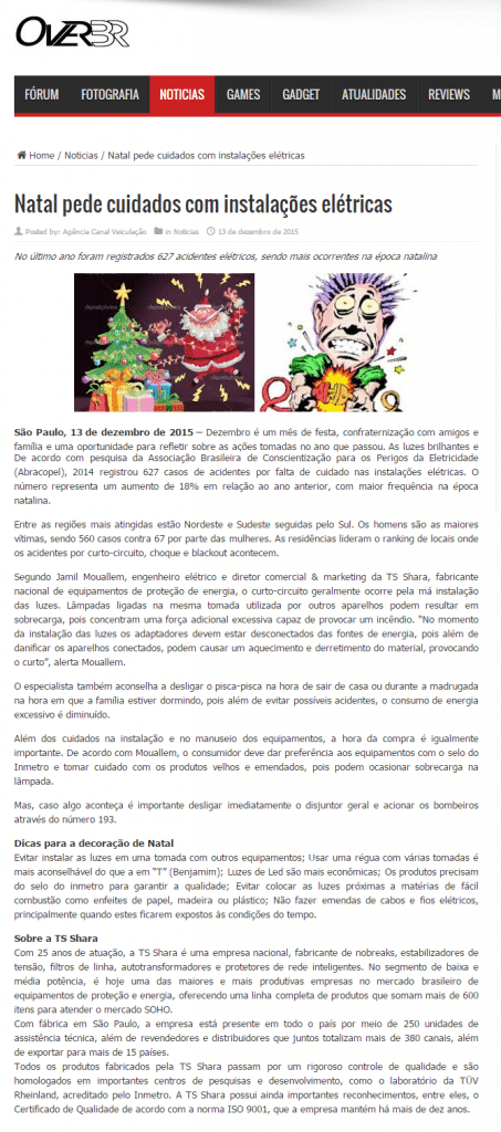 Noticia: Natal pede cuidados com instalações elétricas