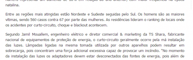 Noticia: Natal pede cuidados com instalações elétricas