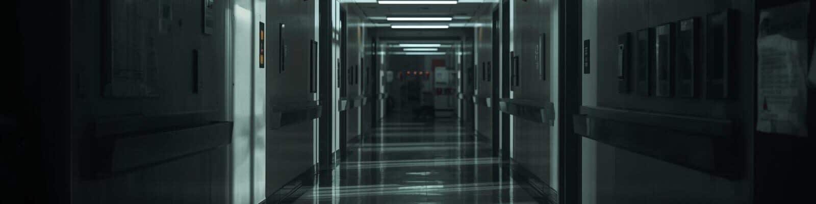 corredor de hospital sem energia