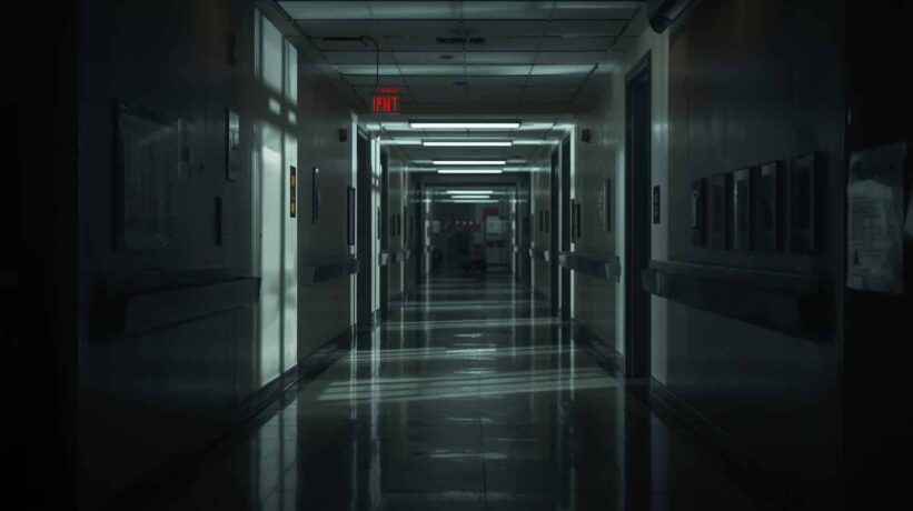 corredor de hospital sem energia