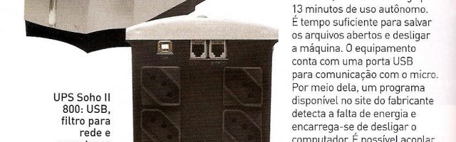 Noticia Nobreak UPS Soho II Seguro contra apagão - Info