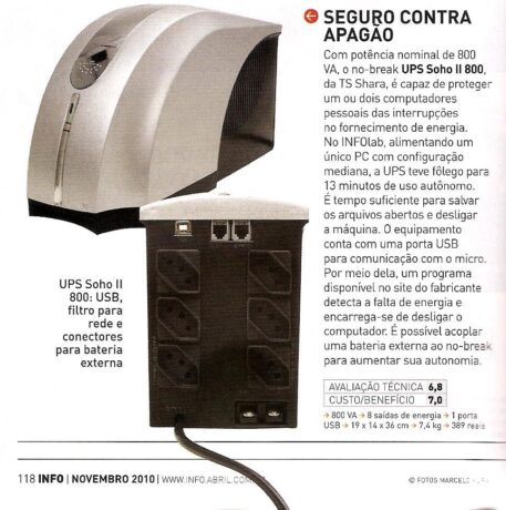 Noticia Nobreak UPS Soho II Seguro contra apagão - Info