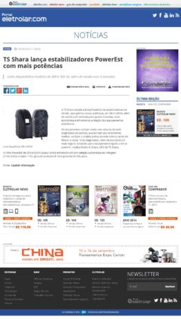 Noticia: TS Shara lança Estabilizadores Power Est