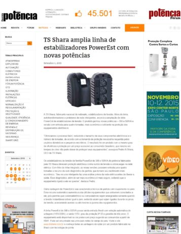Noticia: TS Shara amplia linha de Estabilizadores - Potência