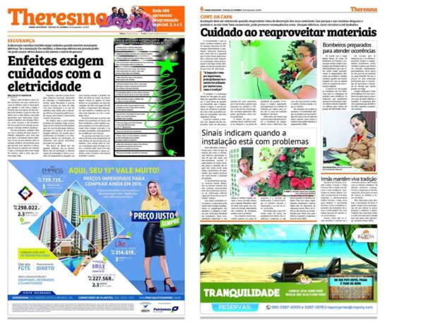 Noticia: Enfeites exigem cuidados com a eletricidade jornal Theresina