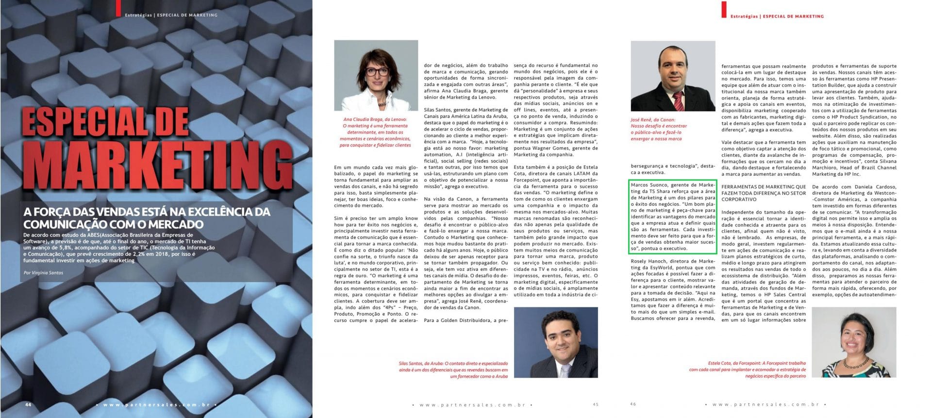 Noticia: TS Shara na Revista PartnerSales