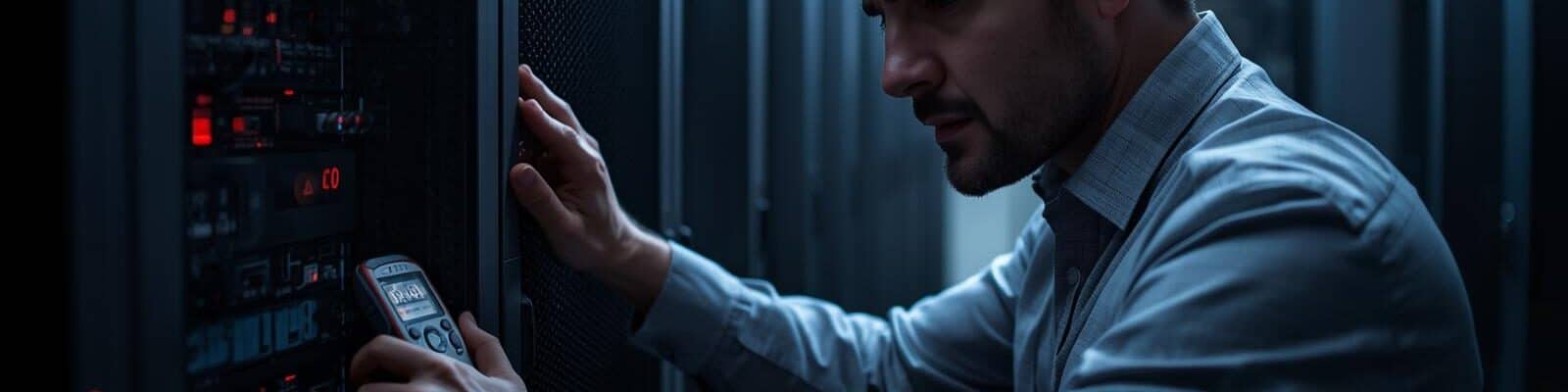 Homem da area de Ti tendo problemas com a energia