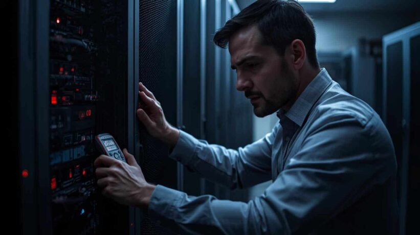 Homem da area de Ti tendo problemas com a energia