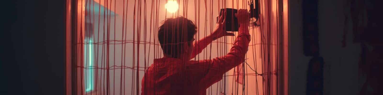 Homem protegendo seus equipamentos eletrônicos