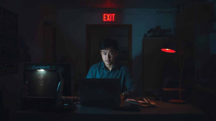 Pessoa trabalhando em home office em queda de energia