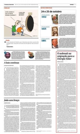 página de jornal (O Estado do Maranhão), datada de Sexta-feira, 25 de outubro de 2020