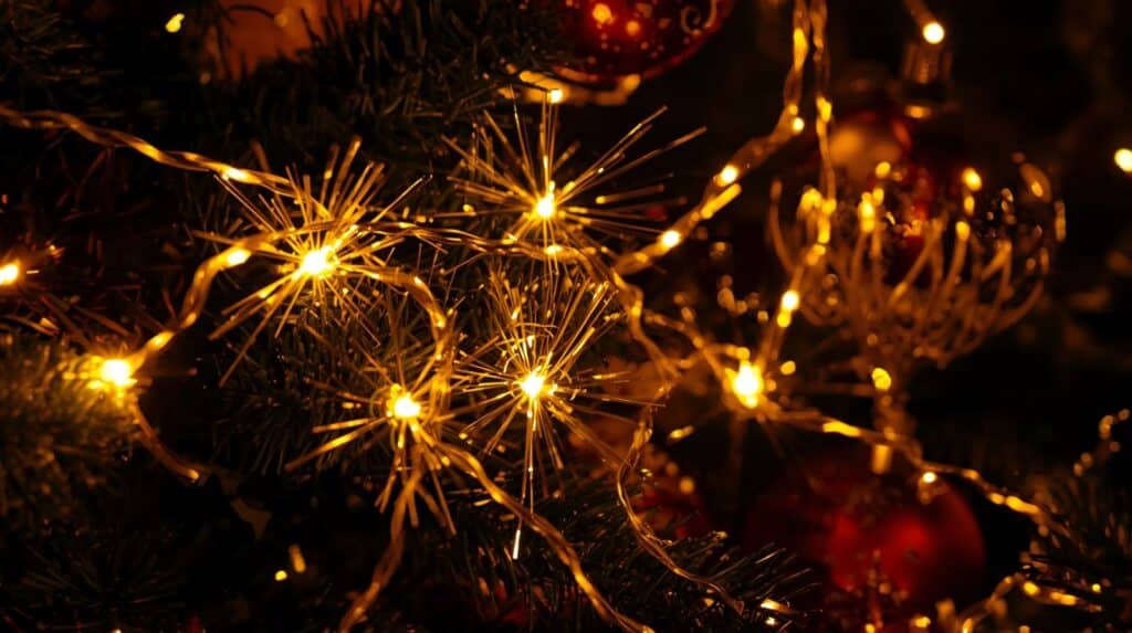 Imagem de decorações na arvore de natal