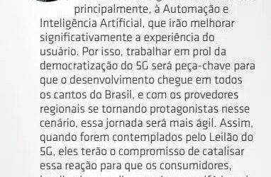 Revista da infor channel sobre a entrevista de Pedro Al Shara
