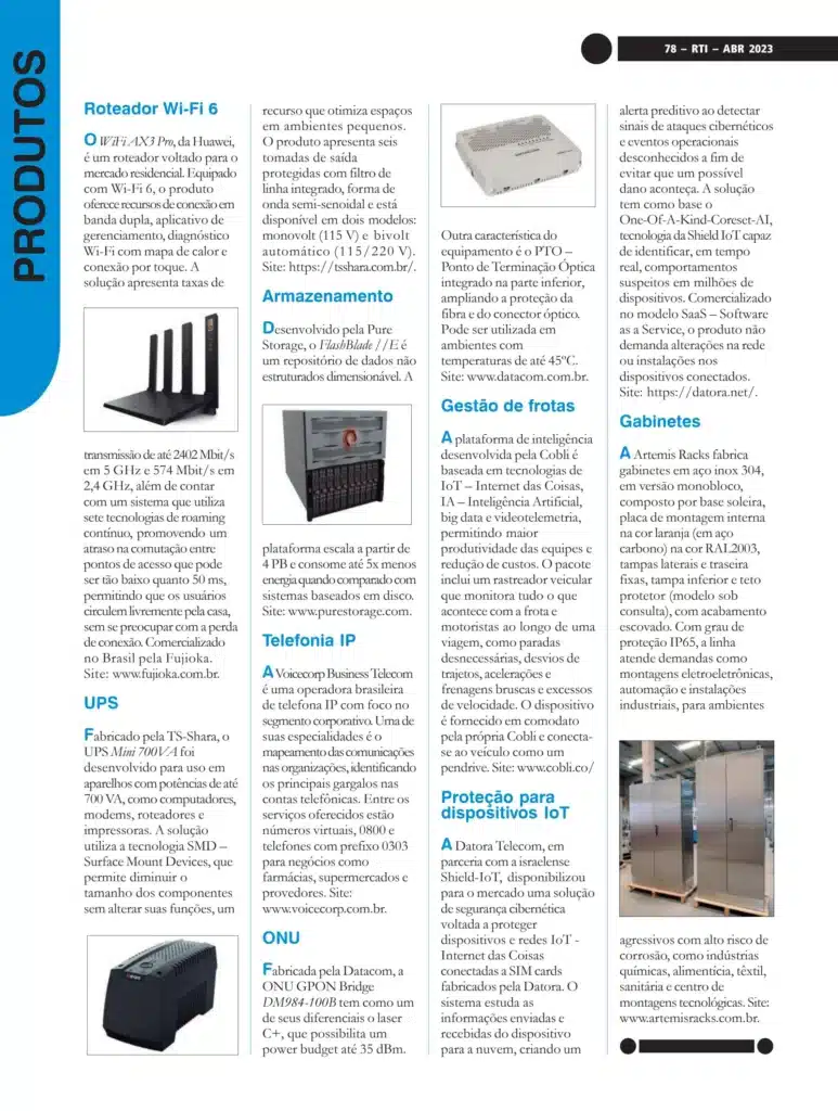 Revista RTI nobreak ups mini TS Shara