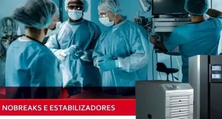uma imagem de um nobreak hosiptalar com fundo de uma sala de cirurgia