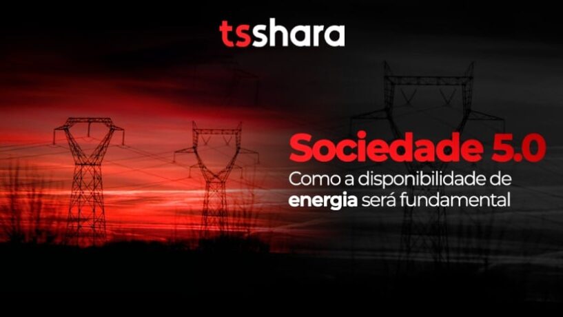 imagem editada de torres de energia elétrica, com fundo sombreado preto e vermelho