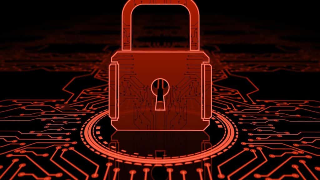 ilustração de um cadeado fechado na cor vermelha