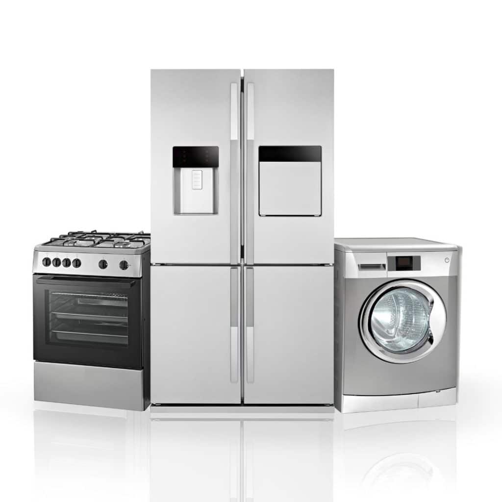 eletrodomésticos em um fundo branco