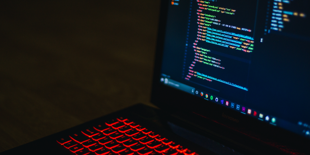 foto de dados ficticios de um computador