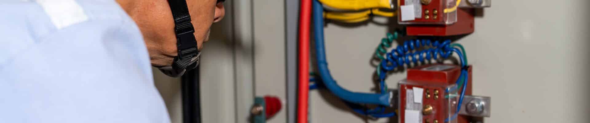 Homem usando EPI,s fazendo a proteção de aparelghos