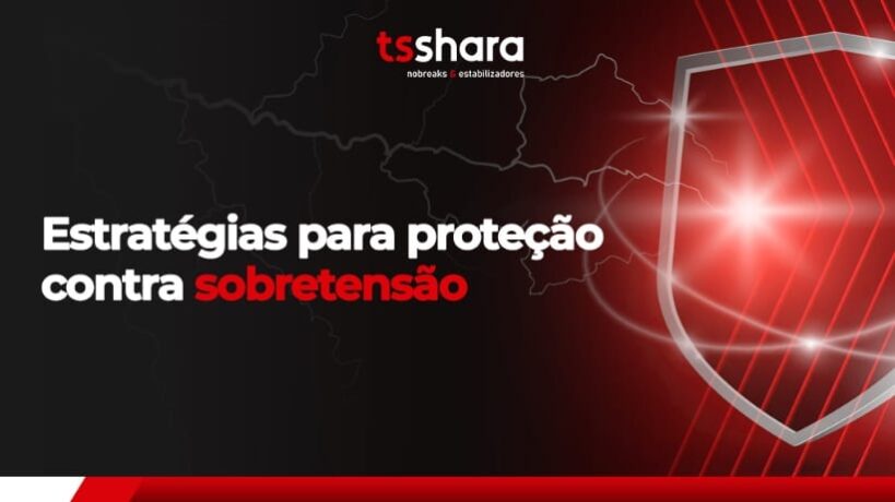 uma imagem de um escudo no fundo preto e vermelho, representando segurança