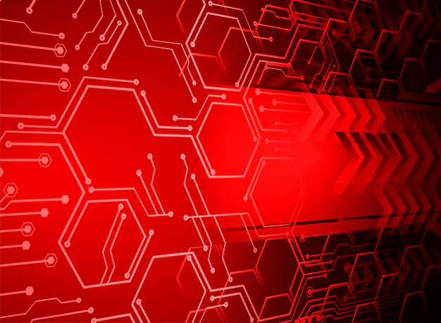 fundo com elementos de tecnologia, com fundo vermelho