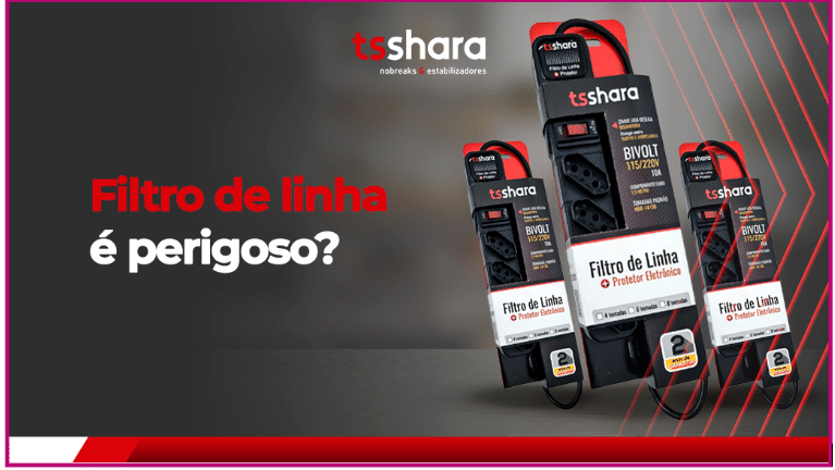 imagem de três filtros de linha da TS Shara nas embalagens