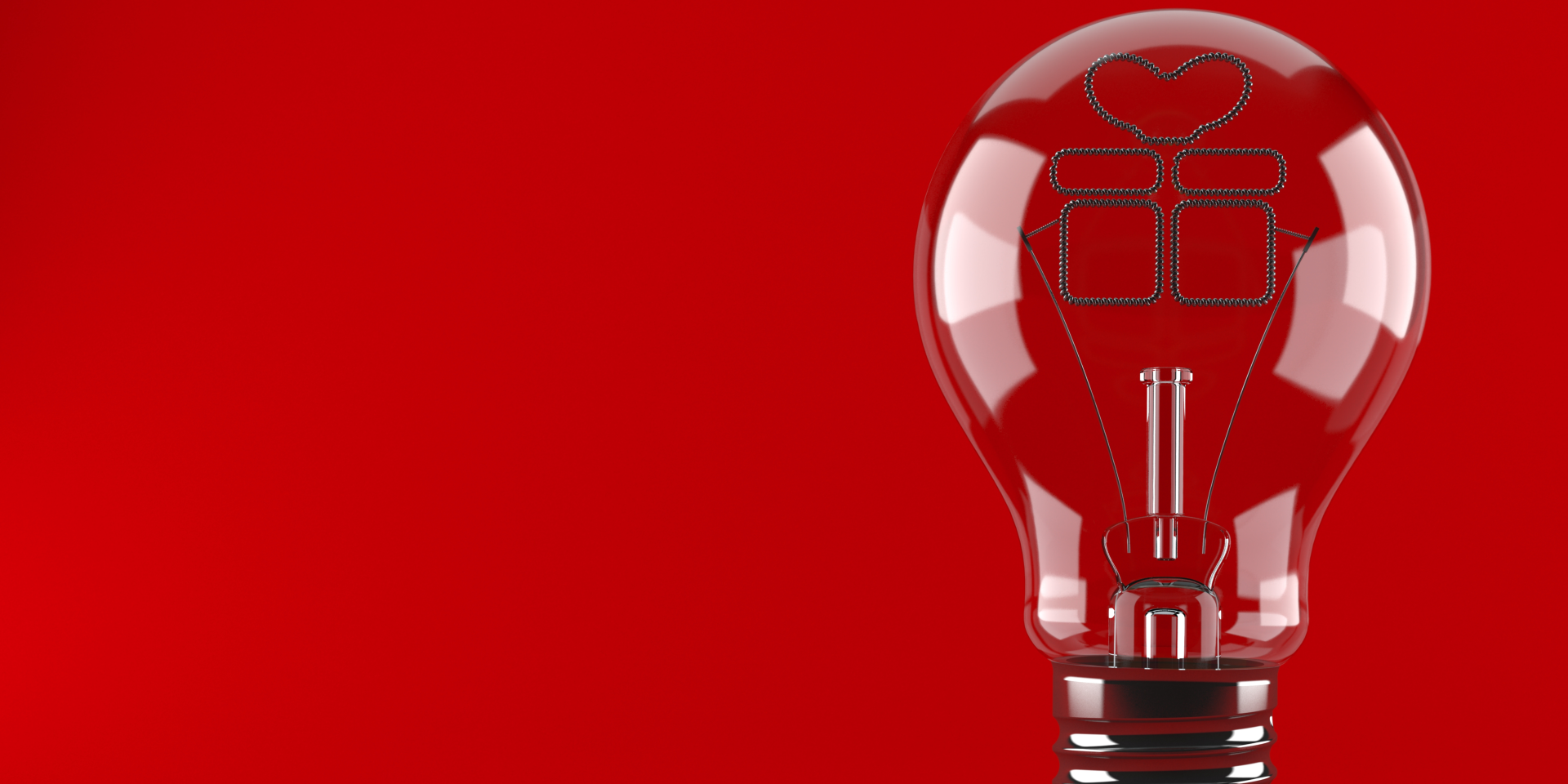 uma lampada com o fundo vermelho