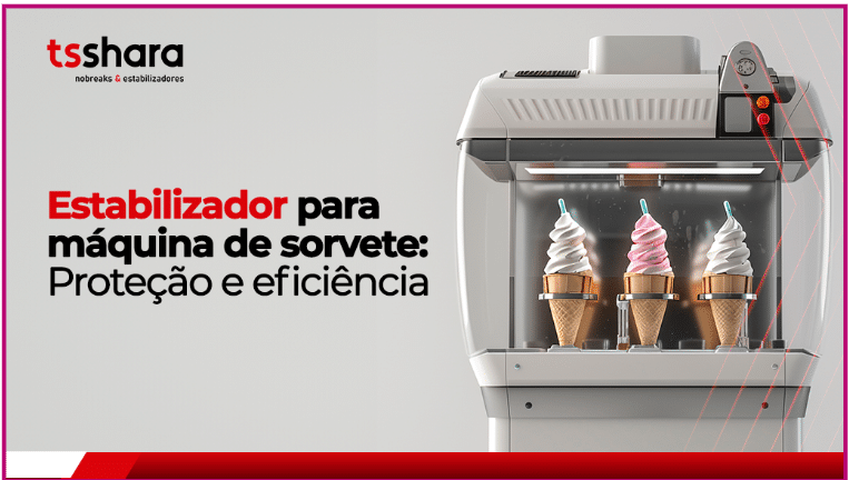 uma máquina de sorvetes com três casquinhas prontas