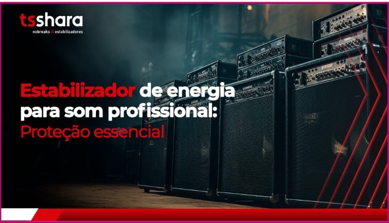 Amplificadores de som profissional no palco.