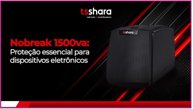 um nobreak da ts shara no fundo vermelho e preto