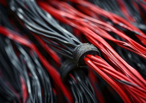 cabos vermelhos e pretos