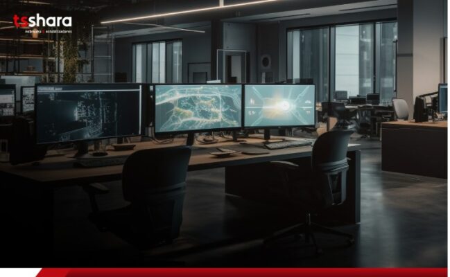 sala de trabalho em uma empresa