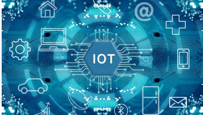 Conceito de IoT com ícones de dispositivos conectados