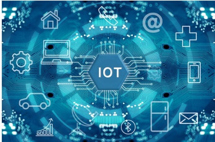 Conceito de IoT com ícones de dispositivos conectados