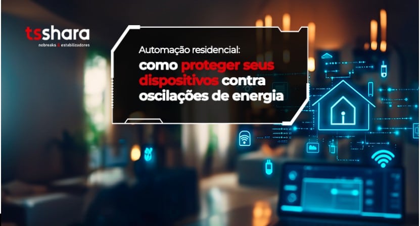 Casa com automação residencial e ícones de dispositivos conectados.