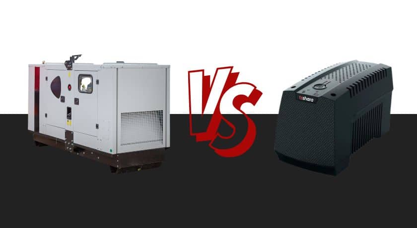 capa ilustrativa de um gerador versus nobreak