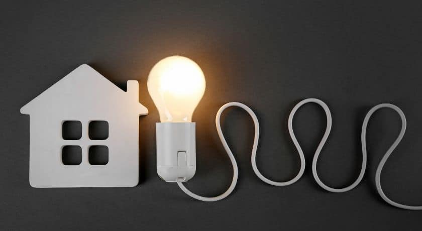 ilustração de casa com energia elétrica