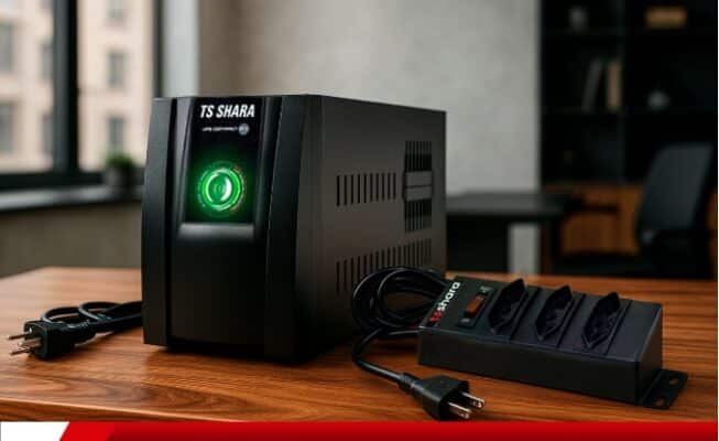 Nobreak TS Shara sobre mesa