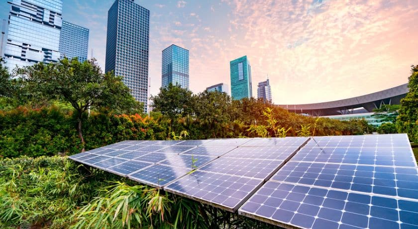 paineis solares pela cidade