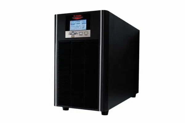 imagem de um nobreak ta ts shara indicado para hospitais e laboratorios, na cor preta com design moderno