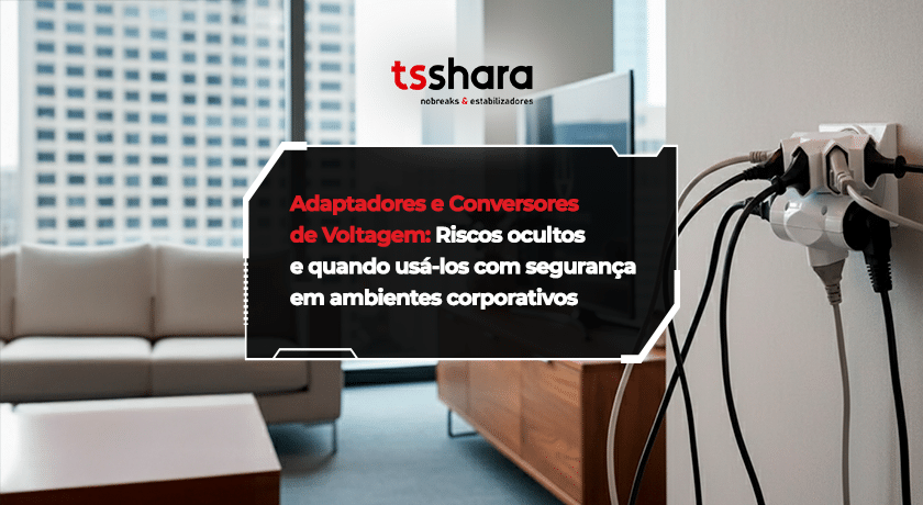 Adaptadores e conversores de voltagem ligados em tomada