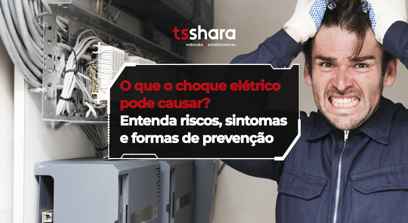 Técnico exposto a risco de choque elétrico em painel