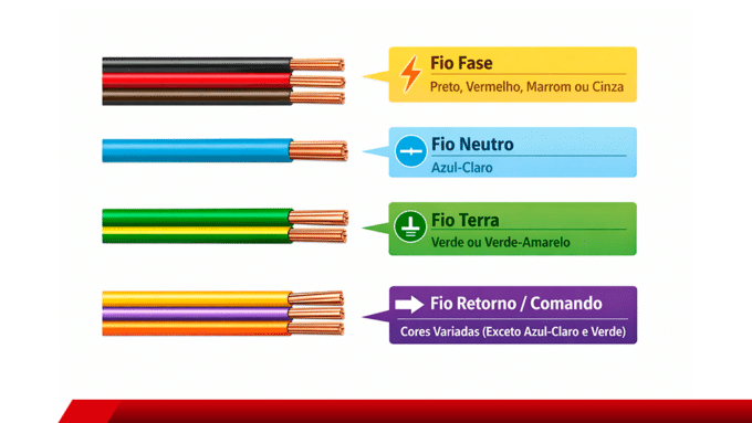 Identificação de fios elétricos por cores