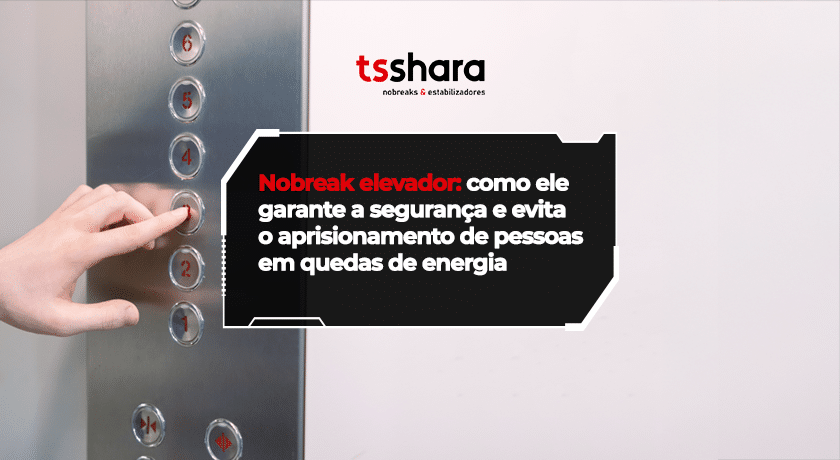 Painel de elevador com nobreak para segurança em falta de energia