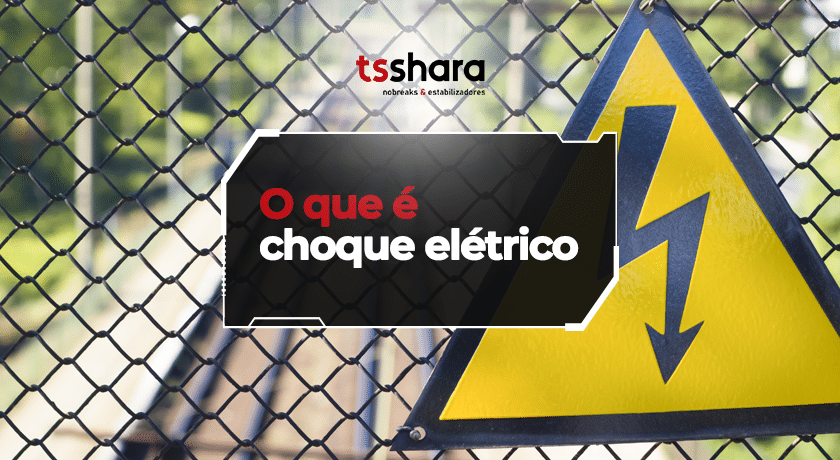 Placa de alerta sobre choque elétrico