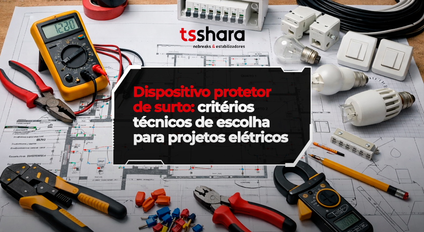 Dispositivo protetor de surto com critérios técnicos para projetos elétricos.