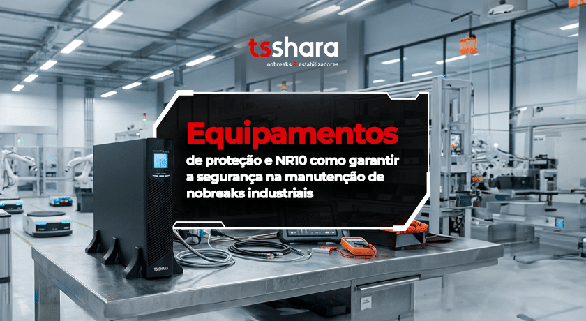 Nobreak industrial em ambiente técnico de manutenção