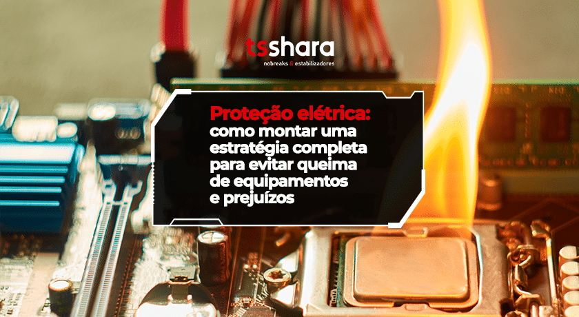Placa eletrônica exposta a chamas por falha elétrica