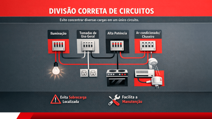 Divisão de circuitos elétricos por tipo de carga